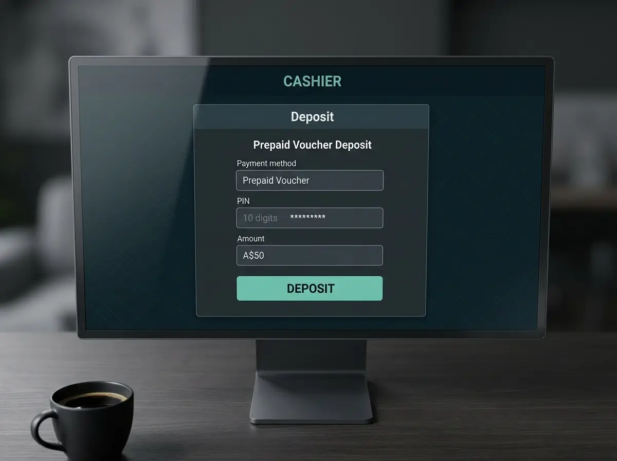 Simple dashboard overview of Australian sportsbook deposit fields with Neosurf selected as payment method